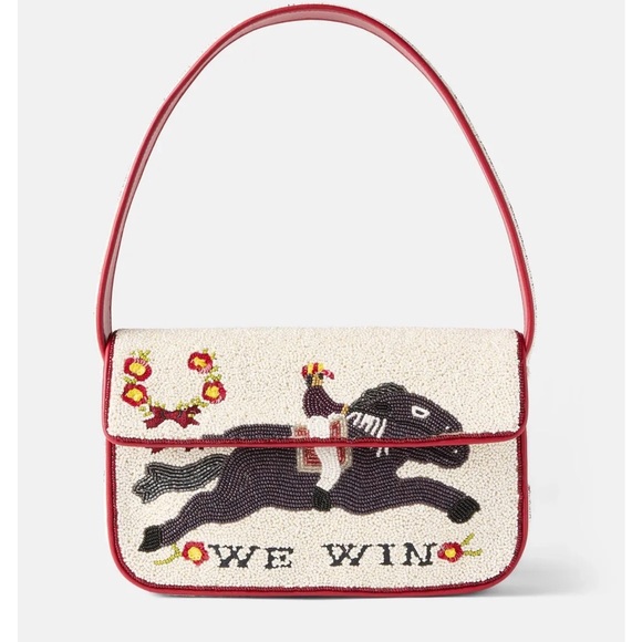 STAUD Handbags - Staud Tommy Horse Graphics Glass Bead Shoulder Bag-Kentucky Derby Ready!